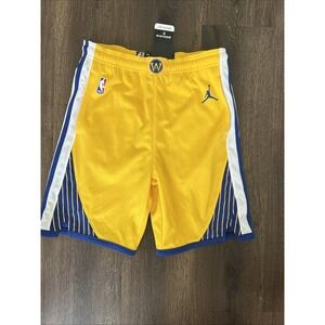 Nike Jordan NBA Golden State Warriors Authentic Shorts Size M 10/12 NEW Yellow